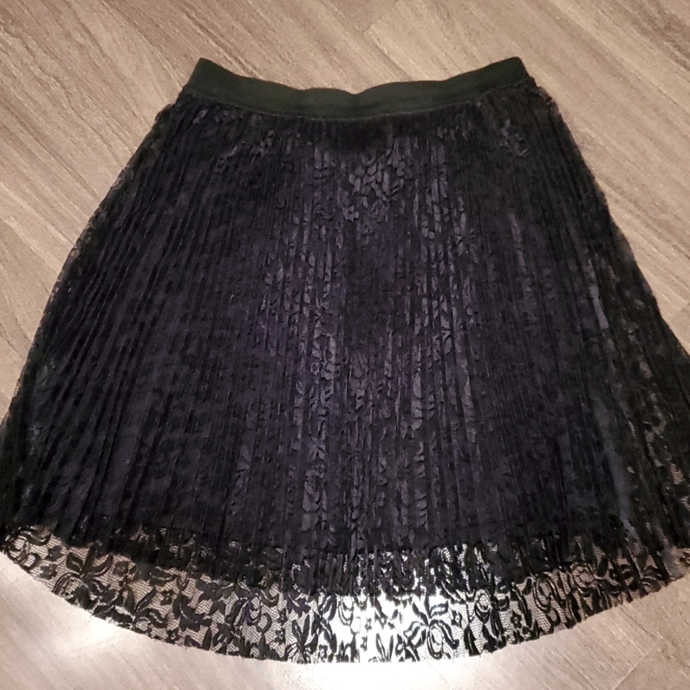 Lane Bryant Women's Laced Lined Stretchable A-line Black Skirt - Size 14/16
